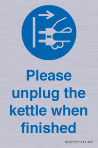 Please unplug the kettle when finished